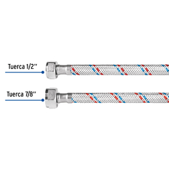 Manguera p/WC, aluminio, 1/2" x 7/8", 35 cm - CM | Ahorita lo Pides, Ahorita lo Recibe