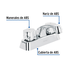 Mezcladora plástica 4" para lavabo, manerales standard - comprar en línea
