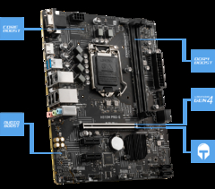 MSI Tarjeta Madre Pro H510M-B LGA 1200, 2 DDR4-SDRAM, Doble Canal, M.2, SATA III, 4 x USB 2.0, 1x HDMI Micro ATX, NO SOPORTA 11VA en internet