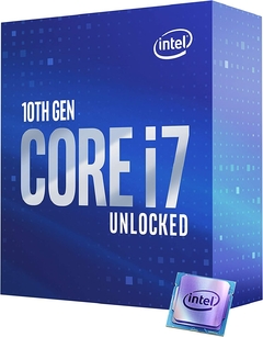 PROCESADOR INTEL CORE I7-10700K S-1200 10A GEN / 3.8 - 5.1 GHZ / CACHE 16MB / 8 CORES / GRAFICOS UHD 630 / VPRO / SIN DISIPADOR / GAMER ALTO IPA