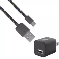 KIT 3 en 1 Cargador + Cable v8 + Organizador