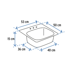Tarja de empotrar sencilla 50x53cm, Foset Basic - comprar en línea