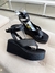 Imagem do Sandália Anabela Cordélia (off white, preto, ouro e prata)