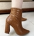 Bota cano curto croco caramelo - comprar online