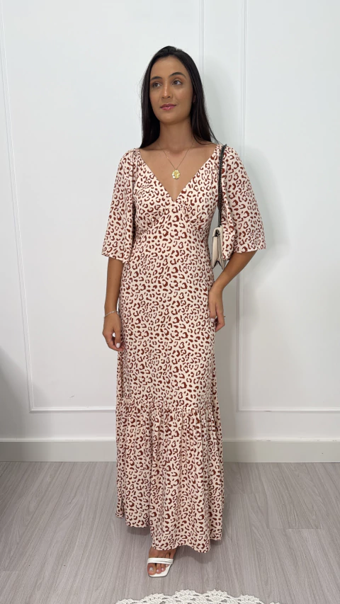 Vestido Longo com Mangas