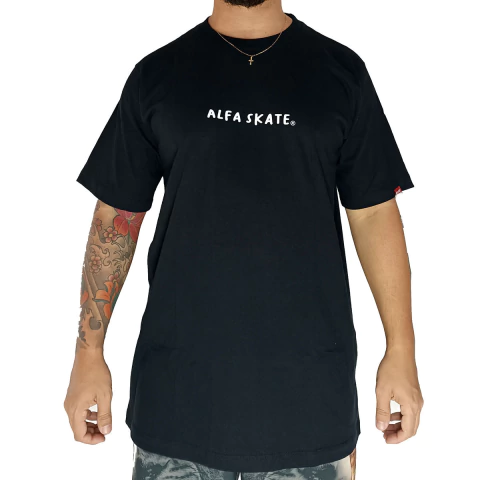 Camiseta Alfa Skate Cogumelo Preto