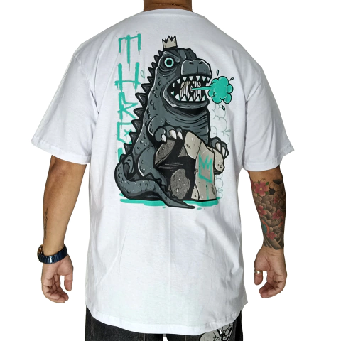 Camiseta Throne Godzila Bolado Branco