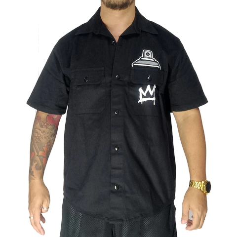 Camisa Work Shirt Throne Pixo Grafitti Hip Hop Branco