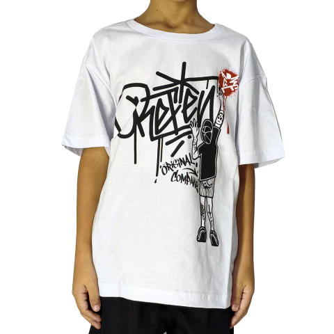 Camiseta Refen Infantil Pixo Skate Branco