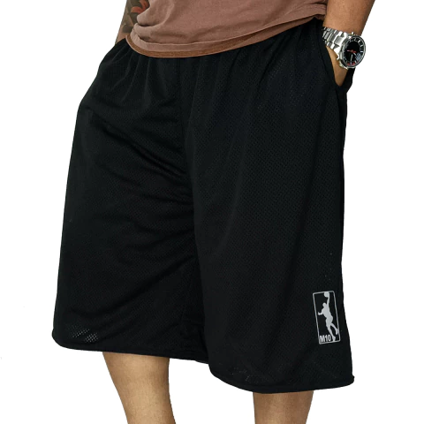 Bermuda Basquete M10 Dupla Face Classic Roth Dry Preto Cinza