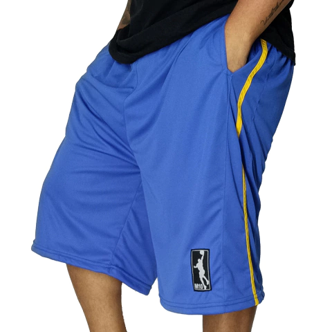 Bermuda Basquete Plus Size M10 Faixa Azul