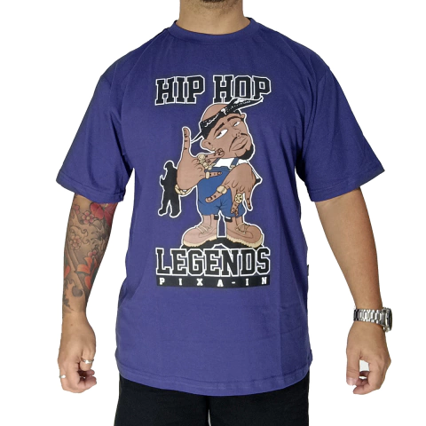 Camiseta Pixain Hip Hop Tupac Shakur Marinho PIX-231