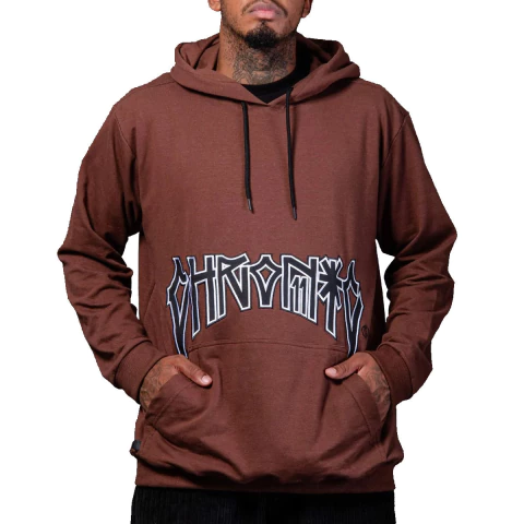 Blusa Moletom Chronic Pixo Bordado Hip Hop Marrom 02V2