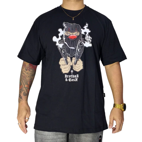 Camiseta Brothas And Cash Big Palhaço Balaclava Gangsta BRO-271