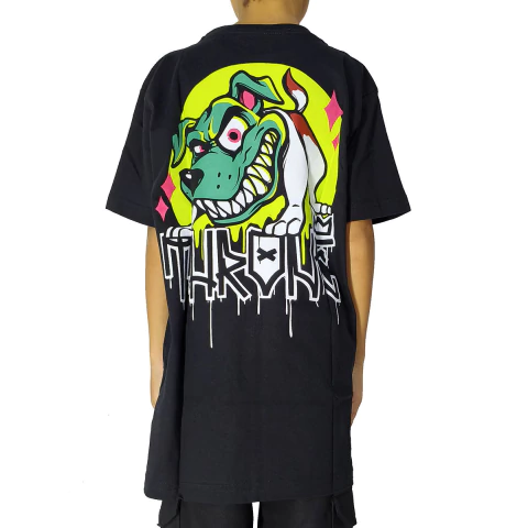 Camiseta Throne Infantil Milo Cachorro Mascara Preto