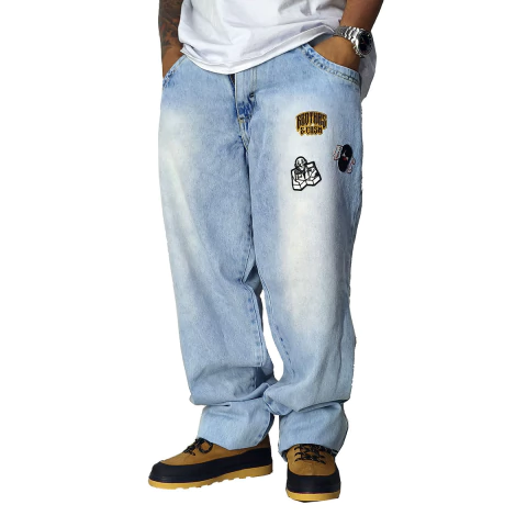 Calça Jeans Brothas And Cash Patch Bordado Delavê BRO-267