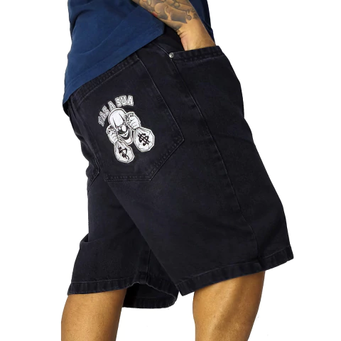 Bermuda Jeans Brothas And Cash Palhaço Faz Sua BRO-246 Preto