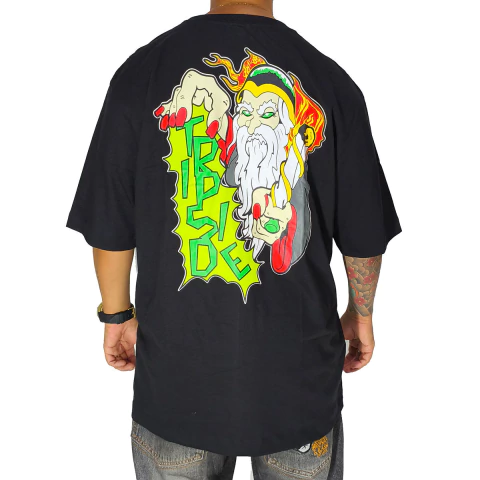 Camiseta Trip Side Plus Size Overzise Mago Preto OP03