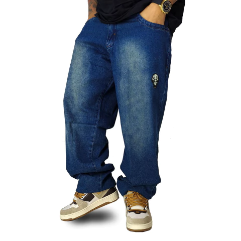 Calça Jeans Brothas And Cash Palhaço Graffiti Azul BRO-253