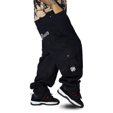 Calça Jeans Cargo Pixain Hip Hop Gothic Black PIX-261