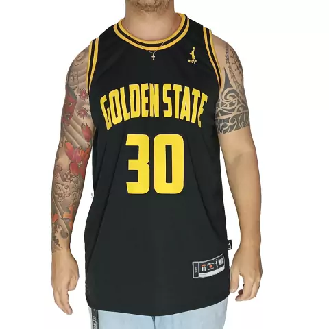 Regata Basquete M10 Golden State 30 Preto