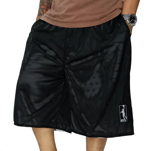 Bermuda Basquete M10 Dupla Face Classic RothDry Preto Branco