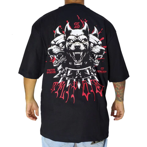 Camiseta Trip Side Overzise Triple Dog Preto