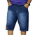 Bermuda Jeans Refen Bordado Azul Clássico Balão