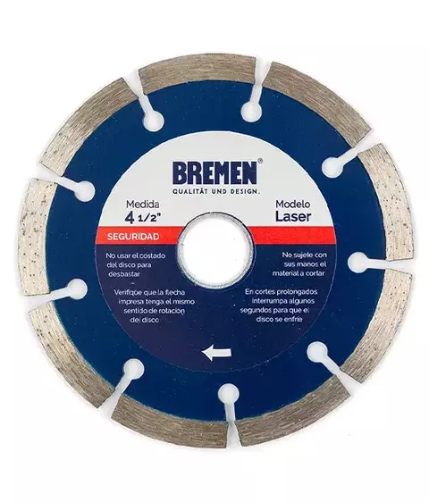 Disco De Corte Diamantado Segmentado (Laser) Ø4-1/2" (115mm) Bremen (4526)