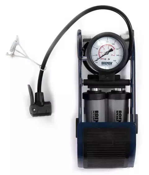 Inflador De Pie (2 Pistones) C/Manometro Bremen (7441)