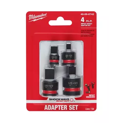 Juego De Adaptadores P/Bocallaves De Impacto X 4 Piezas Milwaukee (49-66-6742)