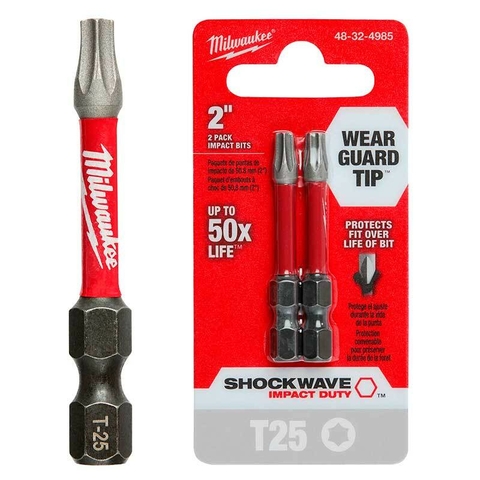 Punta Impacto Torx T25 x 2 Unid. (L50mm) "Shockwave" Milwaukee (48-32-4985)