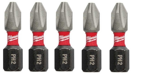 Puntas Impacto Ph2 (L25mm) "Shockwave" x 5 Unidades Milwaukee (48-32-4601)