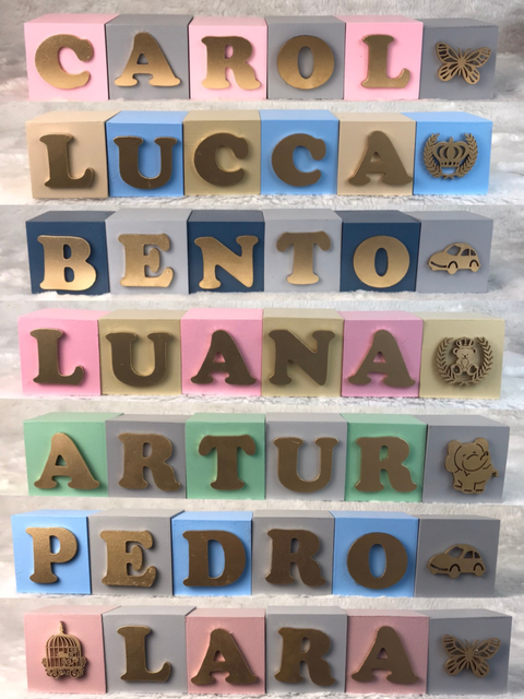 Cubos Coloridos em MDF - Várias Cores
