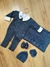 Kit Macacão Manga Longa 3 peças - Azul Jeans na internet