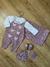 Kit Jardineira 3 peças - Lilás Borboletas - comprar online