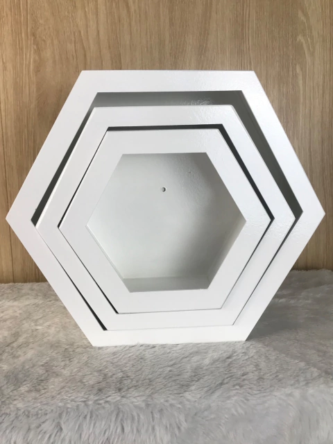 Trio de Nichos Hexagonal Branco