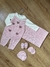 Kit Jardineira 3 peças - Rosa Corações - comprar online