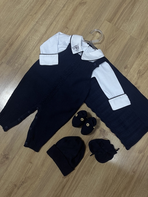 Kit Jardineira 3 peças - Azul Marinho - comprar online