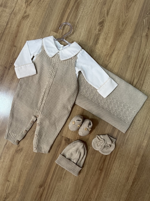 Kit Jardineira 3 peças - Bege - comprar online