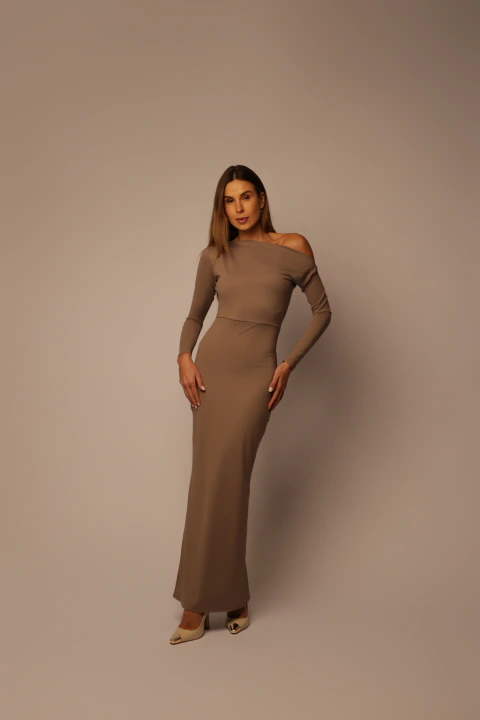 VESTIDO CAMILE CASTANHO