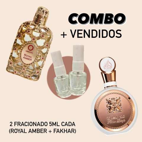 Combo +Vendidos (Royal amber + Fakhar sereia) 2 fracionado de 5ml cada