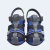 Sandália masculina infantil preta e azul com tiras de ajuste, ideal para meninos.