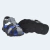 Sandália masculina infantil preta e azul com tiras de ajuste, ideal para meninos.