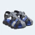 Sandália masculina infantil preta e azul com tiras de ajuste, ideal para meninos.