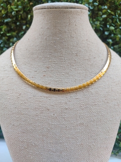Chocker Laminada maleavel com corações robusta Em aço Inoxidável banhada a ouro 18K - comprar online