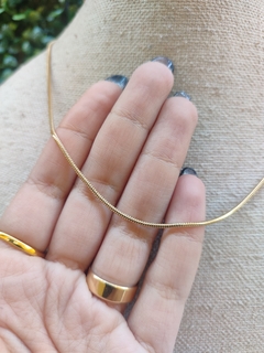 colar corrente rabo de rato em aço inoxidável 45cm banho ouro 18k - loja online