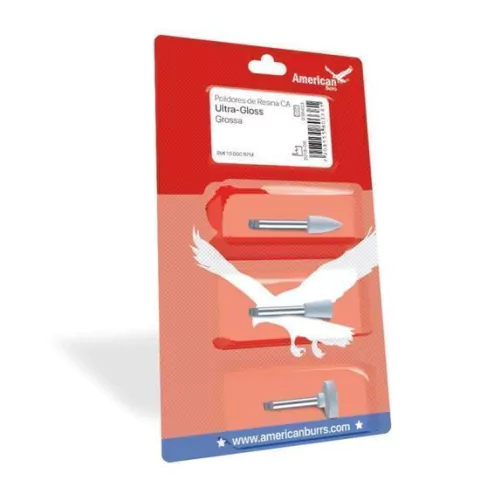 Polidor de Resina Ultra-Gloss CA Sortidos American Burrs Cinza Grosso