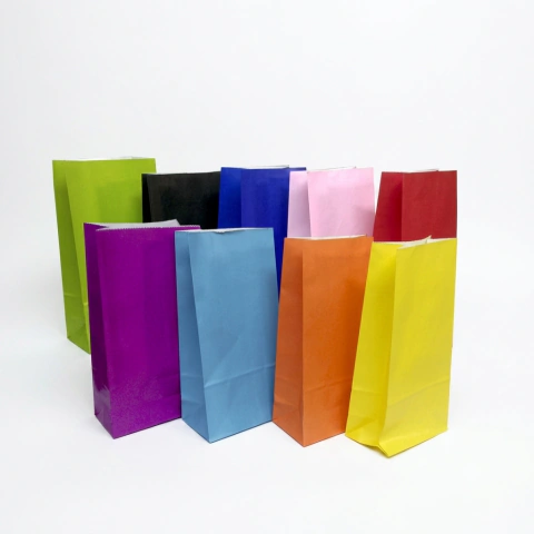 Bolsas de Cotillón de Papel 12x25x8 cm – Pack x 10 Unidades (Varios Colores)