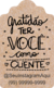 100 Tags - Gratidão ter você como cliente - @ personalizável